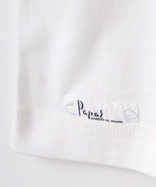 PAPAS / パパス Tシャツ | 40/2甘撚天竺 PAPASロゴプリントTシャツ | 詳細5