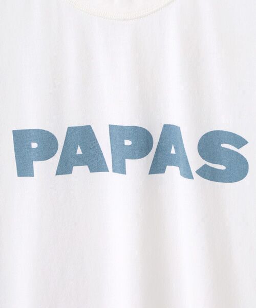 PAPAS / パパス Tシャツ | 40/2甘撚天竺 PAPASロゴプリントTシャツ | 詳細7