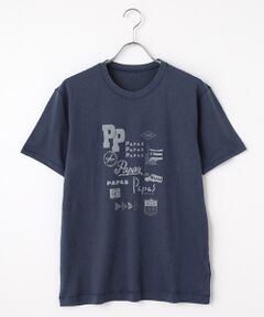 PAPAS / パパス Tシャツ | 38/2KKヴィンテージ天竺 モチーフコラージュ プリントTシャツ