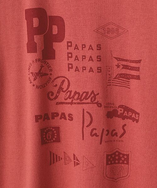 PAPAS / パパス Tシャツ | 38/2KKヴィンテージ天竺 モチーフコラージュ プリントTシャツ | 詳細3