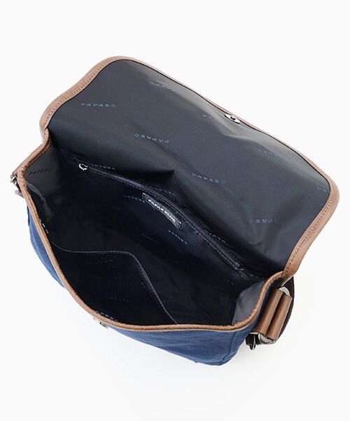 美品　パパス　ショルダーバッグ　アルマダ帆布　斜め掛け　キャンバス　Papas+ アルマダ帆布ショルダーバッグ（MEN新着・Papas+・MEN雑貨