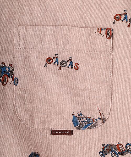 PAPAS / パパス シャツ・ブラウス | ネルプリント クラシックカー ボタンダウンシャツ | 詳細5