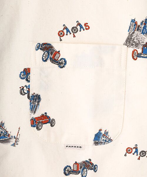PAPAS / パパス シャツ・ブラウス | ネルプリント クラシックカー ボタンダウンシャツ | 詳細6