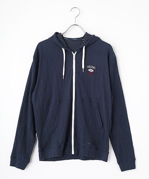 PAPAS/パパス フォールシャーリング天竺 パーカー ネイビー M