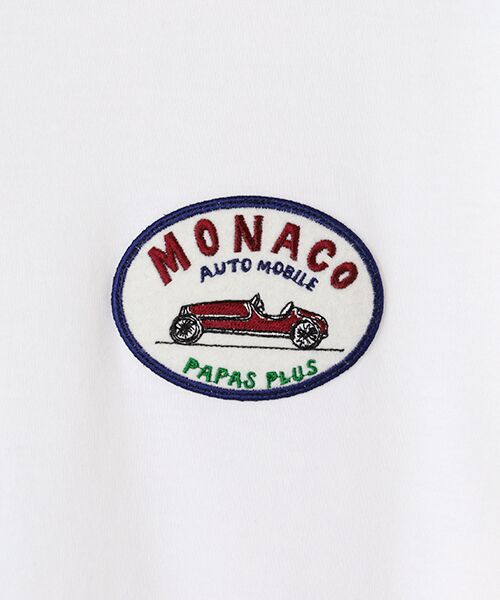 PAPAS / パパス Tシャツ | 40/2天竺 ワッペン付きTシャツ | 詳細3