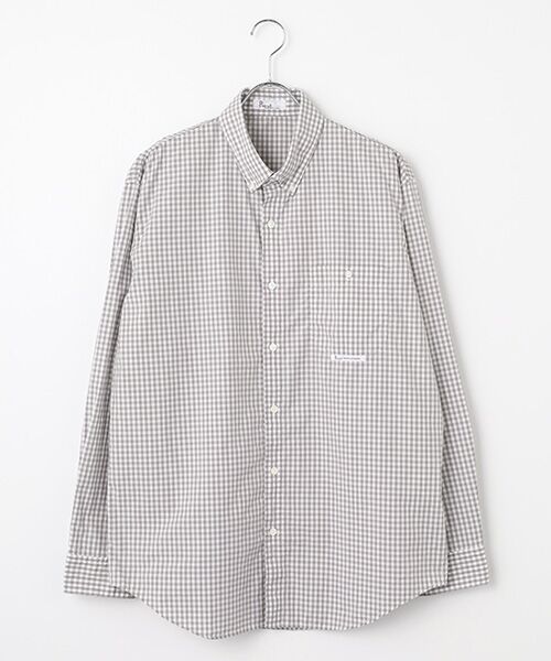 PAPAS/パパス ●定番●ギンガムチェックシャツ グレー L PAPAS/パパス ●定番●ギンガムチェックシャツ グレー L