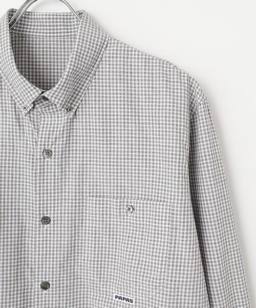 PAPAS / パパス シャツ・ブラウス | 高密度超長綿 刷目ギンガムチェックシャツ | 詳細4