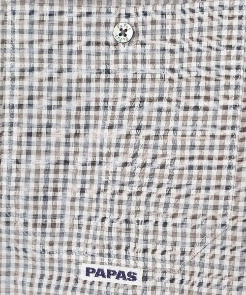 未使用級✨Papas /パパス シャツ 48(M)サイズ　長袖チェックシャツ 楽天市場】【中古】 パパスPapas コットンオーバーチェック長袖