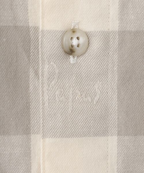 PAPAS / パパス シャツ・ブラウス | ツイルブロックチェック ジャガードPAPASロゴ 長袖シャツ | 詳細4