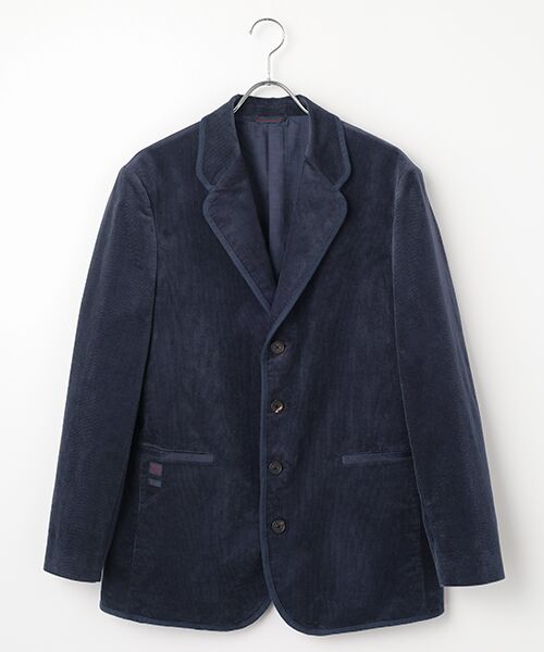 PAPAS/パパス 16ウェール ストレッチコーデュロイジャケット ネイビー M