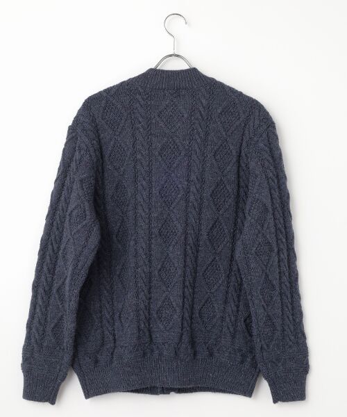 PAPAS / パパス カーディガン・ボレロ | ブリティッシュウール5G アラン柄カーディガン | 詳細1