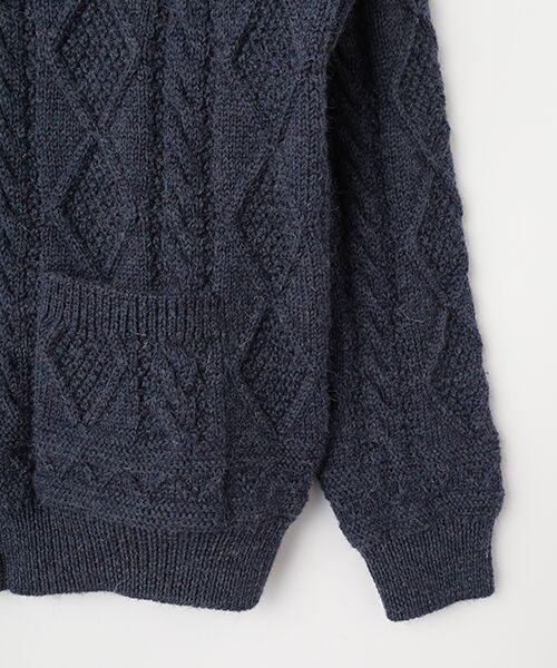 PAPAS / パパス カーディガン・ボレロ | ブリティッシュウール5G アラン柄カーディガン | 詳細3