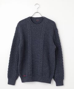 Papas パパス 長袖ウールカーディガン ジャガード くるみボタン オールド Papas パパス 長袖ウールカーディガン ジャガード くるみボタン