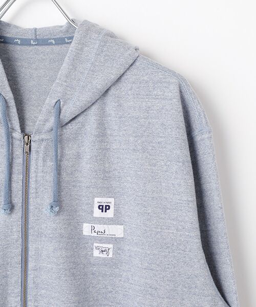 PAPAS / パパス パーカー | ラフィTOP吊り天竺 ロゴ刺繍パーカー | 詳細2