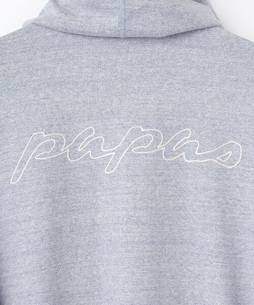 PAPAS / パパス パーカー | ラフィTOP吊り天竺 ロゴ刺繍パーカー | 詳細7
