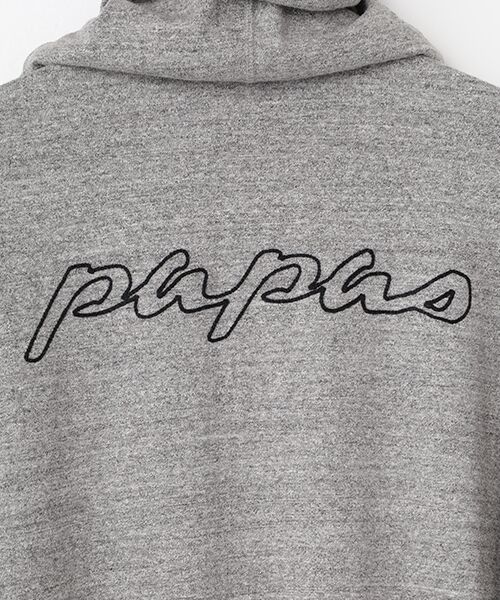 PAPAS / パパス パーカー | ラフィTOP吊り天竺 ロゴ刺繍パーカー | 詳細10