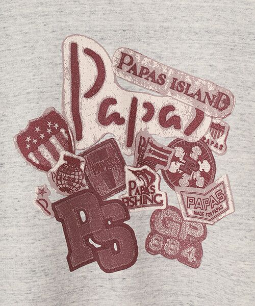 PAPAS / パパス スウェット | インディゴ風ミニ裏毛 コラージュプリント 半袖トレーナー | 詳細1