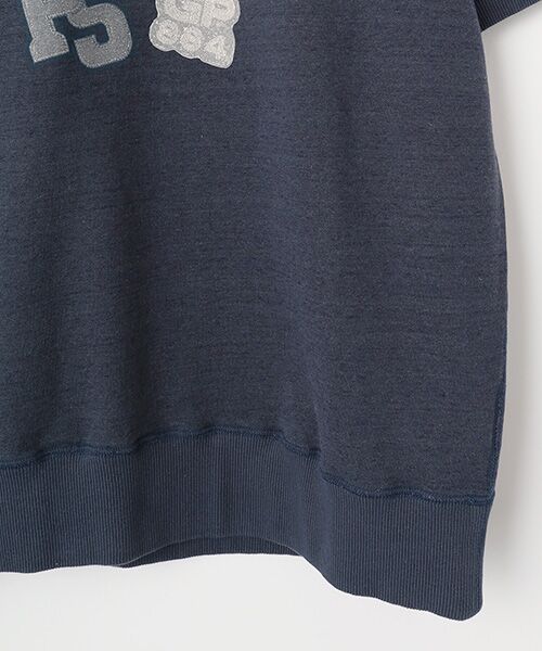 PAPAS / パパス スウェット | インディゴ風ミニ裏毛 コラージュプリント 半袖トレーナー | 詳細4