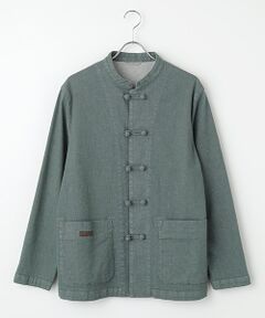 PAPAS / パパス ブルゾン | オーガニックラフィストレッチデニム チャイナブルゾン