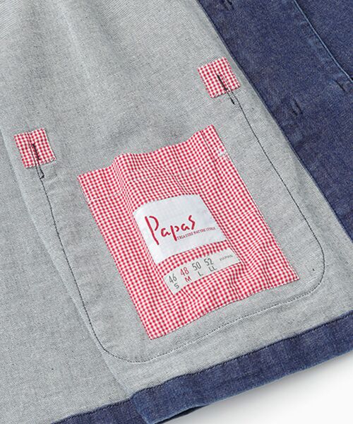 PAPAS / パパス ブルゾン | オーガニックラフィストレッチデニム チャイナブルゾン | 詳細11