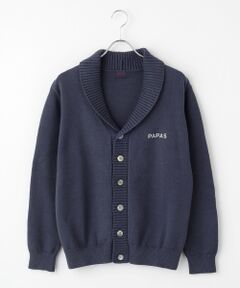 PAPAS PLUS GOLF ニット ジップ カーディガン ワッペン ネイビー PAPAS PLUS GOLF ニット ジップ カーディガン ワッペン ネイビー