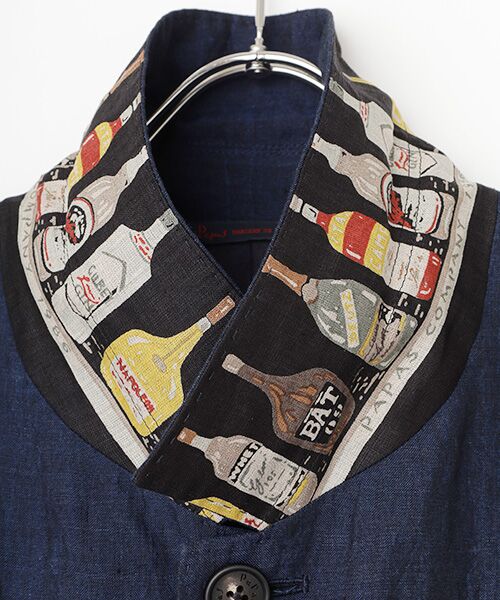 PAPAS / パパス ステンカラーコート | リネンシャンブレー ステンカラーコート | 詳細1