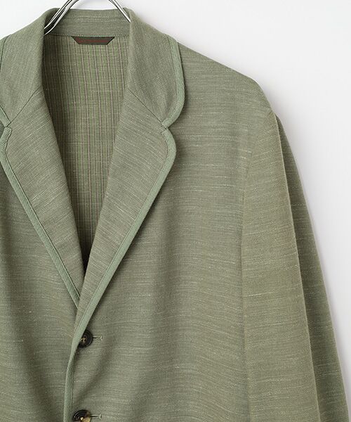 PAPAS / パパス テーラードジャケット | リネンウールサージ トリミングジャケット | 詳細3