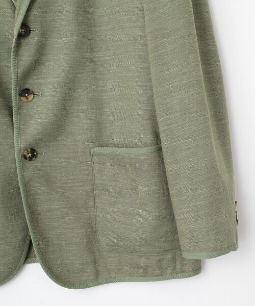 PAPAS / パパス テーラードジャケット | リネンウールサージ トリミングジャケット | 詳細4