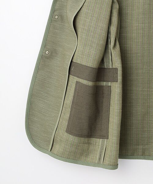 PAPAS / パパス テーラードジャケット | リネンウールサージ トリミングジャケット | 詳細5