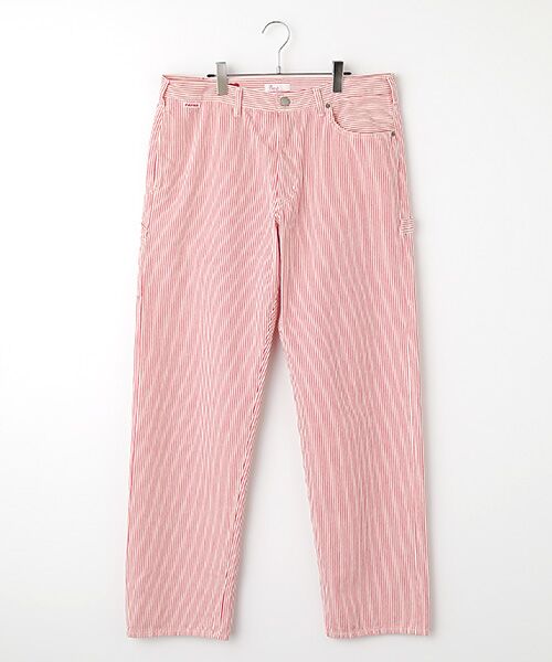 PAPAS/パパス ヒッコリーデニム ペインターパンツ オフ×アカ 36 PAPAS/パパス ヒッコリーデニム ペインターパンツ オフ×アカ 36