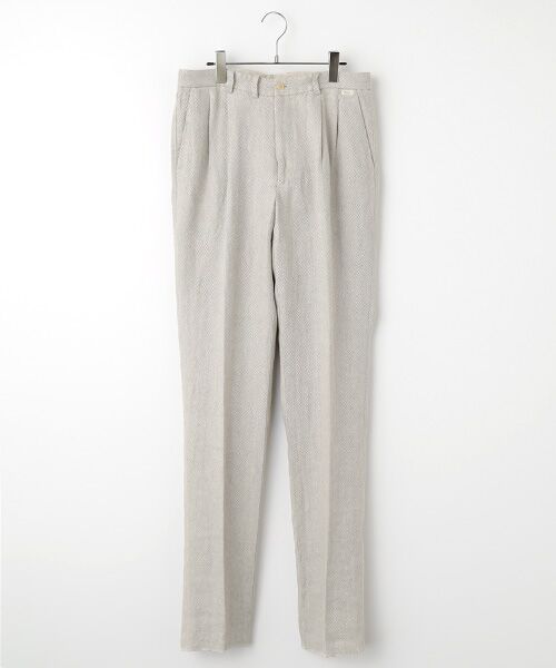 PAPAS / パパス その他パンツ | クラシックリネンツイード2タックパンツ(グレー系)