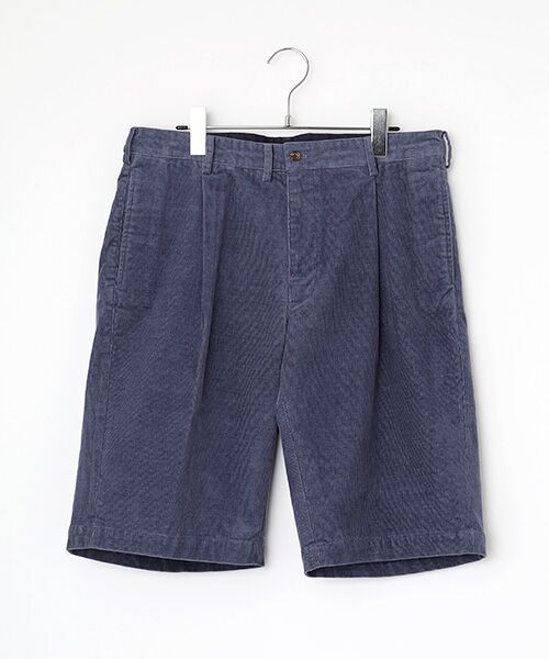 PAPAS / パパス ショート・ハーフ・半端丈パンツ | ストレッチコーデュロイ ショートパンツ（ネイビーグレー）