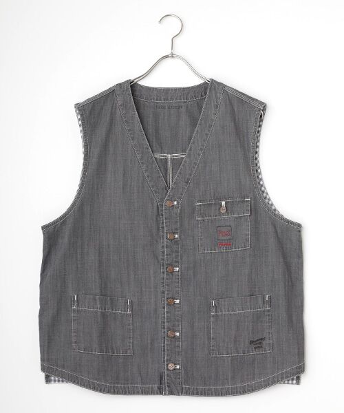 PAPAS / パパス ベスト | 6.7ozデルマックシャンブレーベスト（グレー）