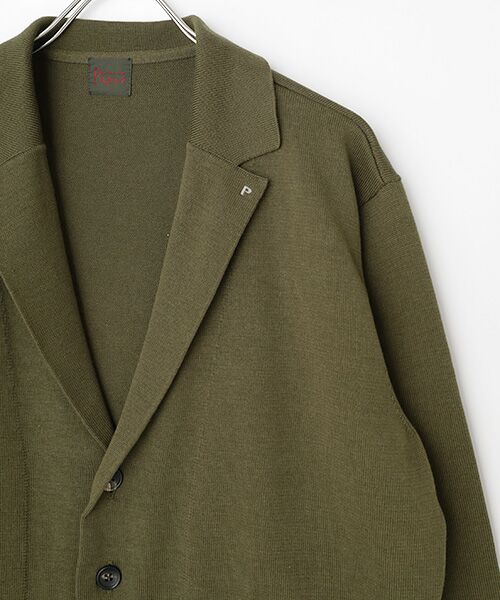 PAPAS / パパス テーラードジャケット | 綿/ポリエステル12Gニットジャケット | 詳細2