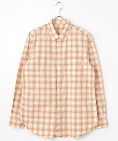 J5207 新品 パパスプラス チェック柄 ボタンダウンシャツ レッド L PAPAS #anc パパス Papas 長袖シャツ ボタンダウン ネルシャツ