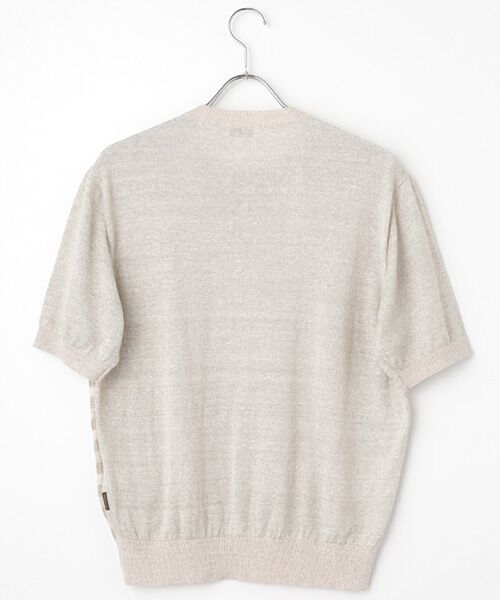 PAPAS / パパス ニット・セーター | リネンブロックチェックジャガード12G 半袖セーター | 詳細2