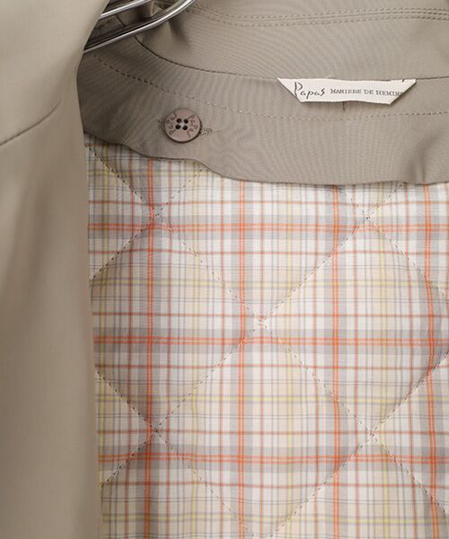 PAPAS / パパス ステンカラーコート | ポリエステルタフタ ライナー付きコート | 詳細6