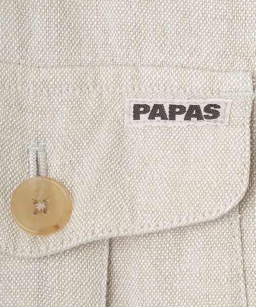 PAPAS / パパス ブルゾン | リネン強撚マット カバーオール | 詳細1
