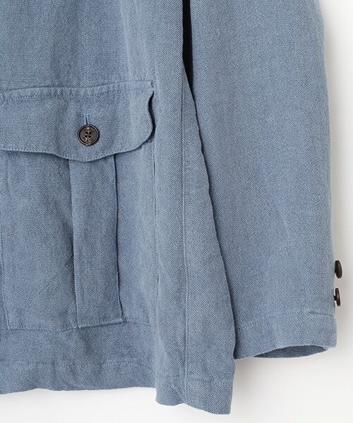 PAPAS / パパス ブルゾン | リネン強撚マット カバーオール | 詳細4