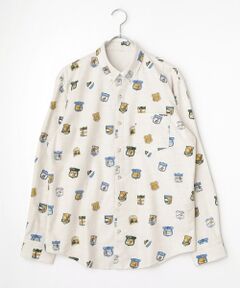 PAPAS / パパス シャツ・ブラウス | コットンフランネル フィッシング柄 プリントシャツ