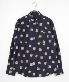 PAPAS / パパス シャツ・ブラウス | コットンフランネル フィッシング柄 プリントシャツ