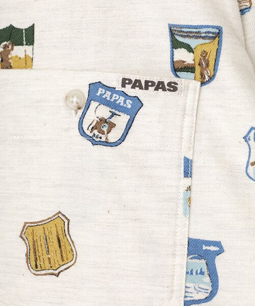 PAPAS / パパス シャツ・ブラウス | コットンフランネル フィッシング柄 プリントシャツ | 詳細1