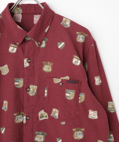 PAPAS / パパス シャツ・ブラウス | コットンフランネル フィッシング柄 プリントシャツ | 詳細3