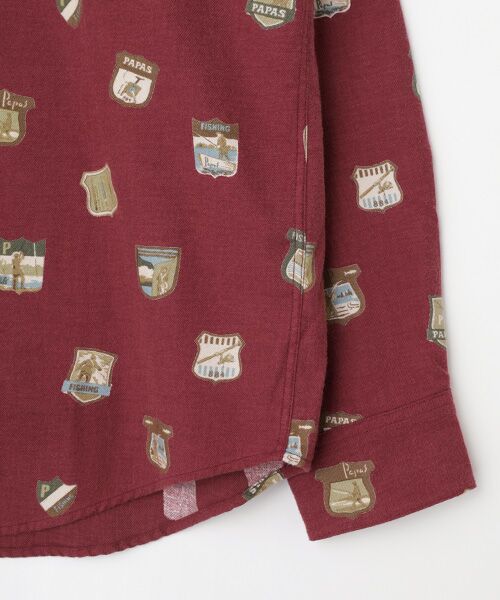 PAPAS / パパス シャツ・ブラウス | コットンフランネル フィッシング柄 プリントシャツ | 詳細4