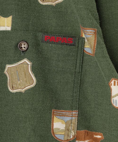 PAPAS / パパス シャツ・ブラウス | コットンフランネル フィッシング柄 プリントシャツ | 詳細6