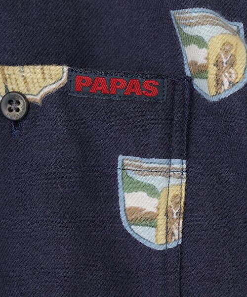 PAPAS / パパス シャツ・ブラウス | コットンフランネル フィッシング柄 プリントシャツ | 詳細7