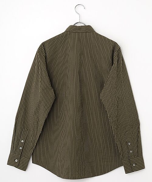 PAPAS / パパス シャツ・ブラウス | コットンドビーコードストライプ 長袖シャツ | 詳細1