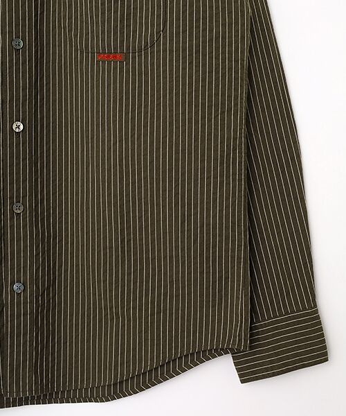 PAPAS / パパス シャツ・ブラウス | コットンドビーコードストライプ 長袖シャツ | 詳細3