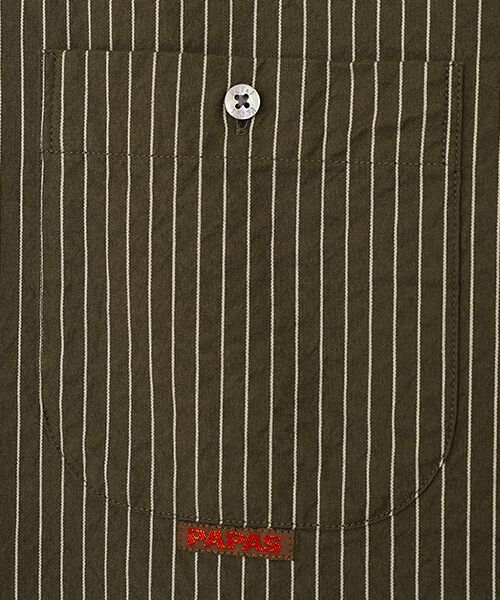 PAPAS / パパス シャツ・ブラウス | コットンドビーコードストライプ 長袖シャツ | 詳細4