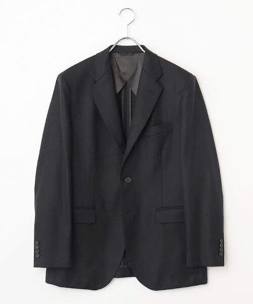 PAPAS/パパス 梳毛・紡毛フラノ ストレッチジャケット クロ無地 M PAPAS/パパス 梳毛・紡毛フラノ ストレッチジャケット クロ無地 M